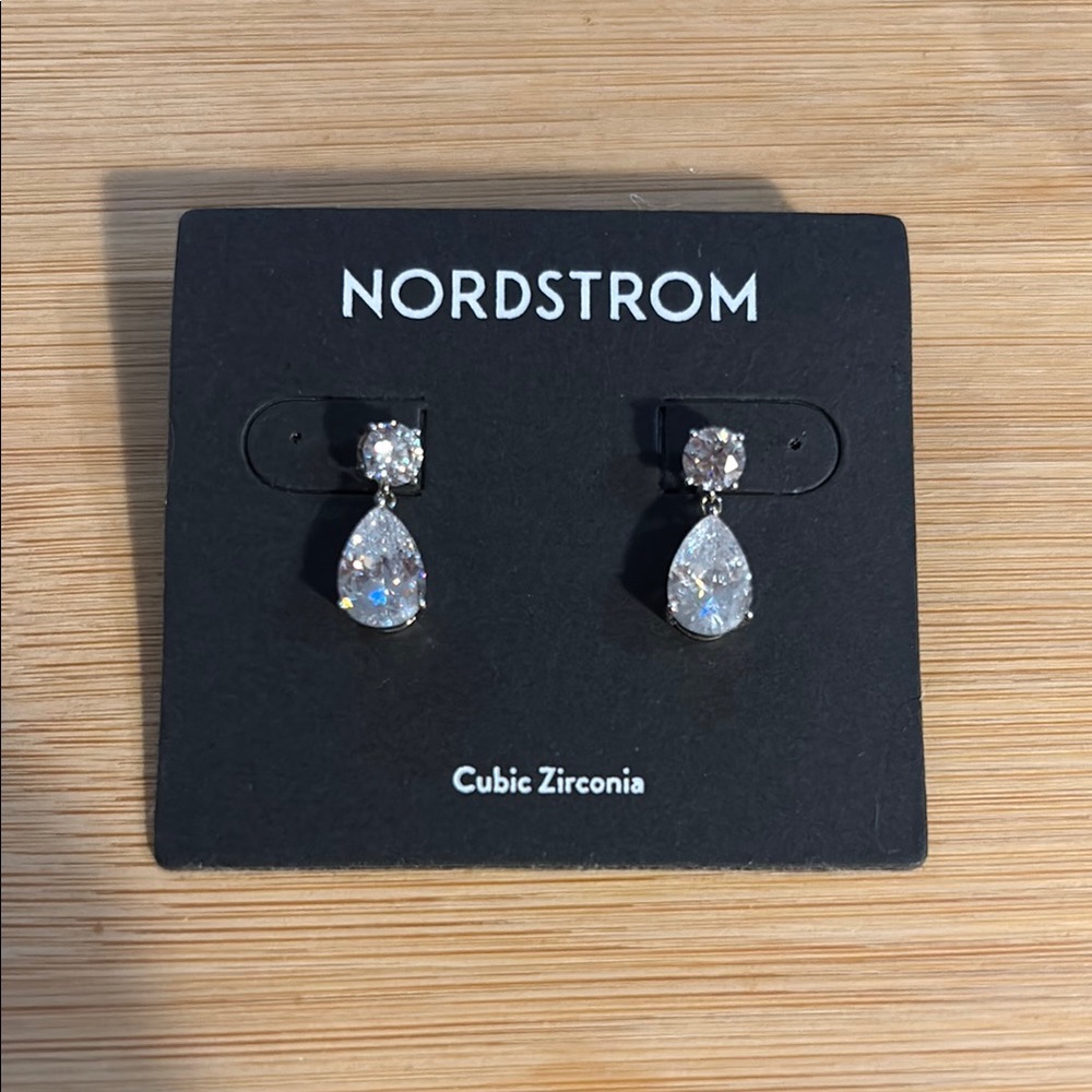 Nordstrom Silver Cubic Zirconia Drop Earrings